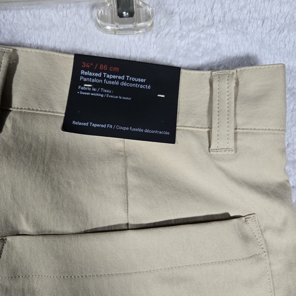 Lululemon Pants Mens 34x28 Beige Relaxed Tapered Soft Twill Trouser Logo NWT - Picture 4 of 12